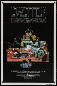 8f839 SONG REMAINS THE SAME 1sh 1976 Led Zeppelin, cool rock & roll montage art!