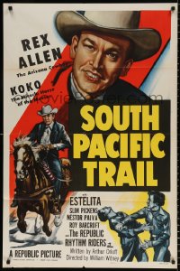 8f845 SOUTH PACIFIC TRAIL 1sh 1952 Arizona Cowboy Rex Allen & Koko, Miracle Horse of the Movies!