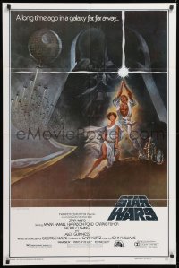 8f861 STAR WARS style A second printing 1sh 1977 George Lucas classic sci-fi epic, Tom Jung art!