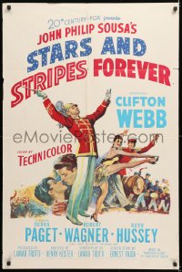 8f866 STARS & STRIPES FOREVER 1sh 1953 Clifton Webb as band leader & composer John Philip Sousa!
