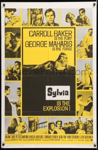 8f893 SYLVIA 1sh 1965 sexy Carroll Baker is the powder, George Maharis is the fuse!