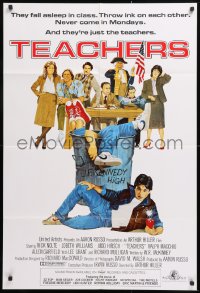 8f902 TEACHERS int'l 1sh 1984 Arthur Hiller, Nick Nolte, Hirsch, Macchio, different artwork!