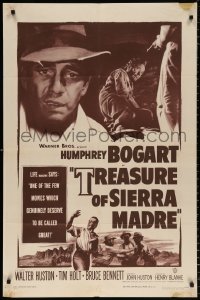 8f929 TREASURE OF THE SIERRA MADRE 1sh R1953 Humphrey Bogart, Tim Holt & Walter Huston!