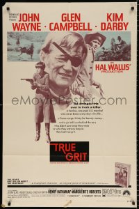 8f935 TRUE GRIT 1sh 1969 John Wayne as Rooster Cogburn, Kim Darby, Glen Campbell