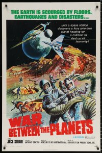 8f958 WAR BETWEEN THE PLANETS 1sh 1971 Earth is scourged by floods, earthquakes & disasters!