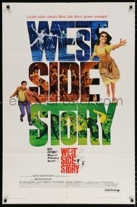 8f965 WEST SIDE STORY 1sh R1968 Academy Award winning classic musical, Natalie Wood, Beymer!