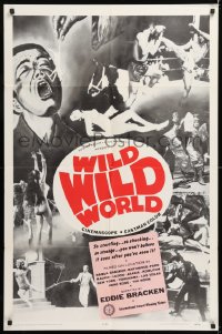 8f974 WILD WILD WORLD 1sh 1965 Sokoler Mondo-documentary, montage of incredible, exotic & weird!