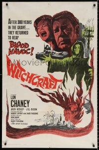 8f978 WITCHCRAFT 1sh 1964 Lon Chaney Jr, they returned to reap BLOOD HAVOC!