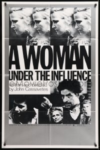 8f980 WOMAN UNDER THE INFLUENCE 1sh 1974 cast images of John Cassavetes, Peter Falk, Gena Rowlands!