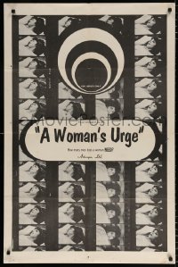 8f981 WOMAN'S URGE 1sh 1965 how many men does sexy nympho Maude Fergusson need?