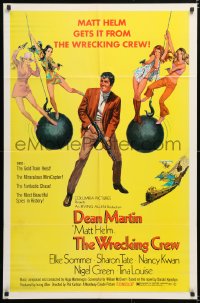 8f985 WRECKING CREW 1sh 1969 McGinnis art of Dean Martin as Matt Helm with sexy spy babes!