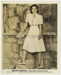 8g158 BRENDA MARSHALL 8.25x10 still 1940s full-length portrait modeling a sporty white dress!