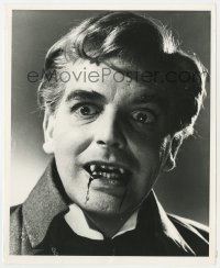 8g163 BRIDES OF DRACULA 8x10 still 1960 best close up of vampire David Peel with bloody fangs!