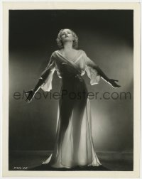 8g182 CAROLE LOMBARD 8x10 still 1930s full-length sexy portrait in see-through sheer negligee!