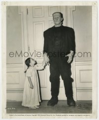 8g343 GHOST OF FRANKENSTEIN 8.25x10 still 1942 monster Lon Chaney Jr. & unafraid 4 year-old girl