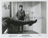 8g373 GRADUATE 8x10.25 still 1967 classic image of Dustin Hoffman & sexy leg, Anne Bancroft!