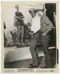 8g425 HUD 8.25x10 still 1963 Paul Newman & Brandon DeWilde by mannequin in clothing store window!