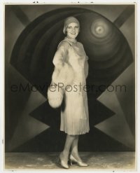 8g464 JEAN ARTHUR 7.5x9.5 still 1920s modeling cool outfit over deco background early in career!