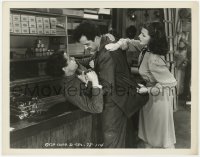 8g514 LADY IN QUESTION 8x10.25 still 1940 scared Rita Hayworth stops man beating up Glenn Ford!