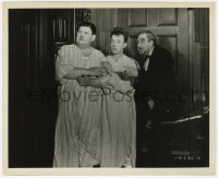 8g522 LAUREL-HARDY MURDER CASE 8.25x10 still 1930 creepy butler with scared Laurel & Hardy, rare!