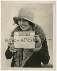 8g538 LINA BASQUETTE 8x10.25 still 1928 smiling portrait of the silent actress holding telegram!
