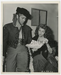 8g560 LOVES OF CARMEN candid 8x10 key book still 1948 Rita Hayworth & Glenn Ford rehearsing a scene!