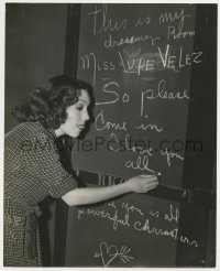 8g563 LUPE VELEZ 7.5x9.25 still 1939 writing on chalkboard outside dressing room by Hendrickson!