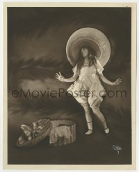 8g596 MARY PICKFORD deluxe 8x10 still 1920s wonderful portrait in huge hat by Evans of Los Angeles!