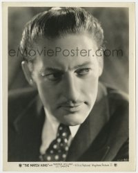 8g602 MATCH KING 8x10 still 1932 super close portrait of Warren William wearing suit & tie!