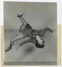 8g621 MIRIAM LAVELLE 6.75x8 still 1944 the sexy dancer in mid-air during a flip by Bachrach!