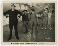 8g628 MONKEY BUSINESS 8x10.25 still 1931 Harpo & Chico Marx with guns on ship's deck w/1st officer!