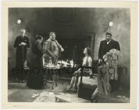 8g667 OLD DARK HOUSE 8x10.25 still 1932 Boris Karloff, Charles Laughton & Lilian Bond by fireplace!
