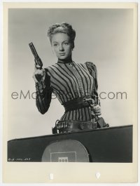 8g751 RENEGADES 8x11 key book still 1946 sexy Evelyn Keyes with pistol & gun belt by Joe Walters!