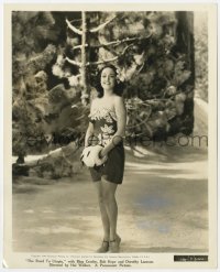 8g767 ROAD TO UTOPIA 8x10 key book still 1945 sexy Dorothy Lamour wearing sarong in snowy forest!