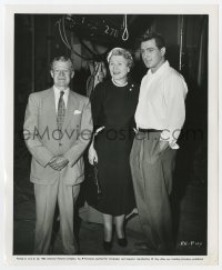 8g774 ROCK HUDSON 8x10 still 1956 standing on the set of Never Say Goodbye, with mother & stepfather