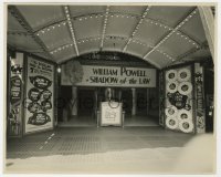 8g819 SHADOW OF THE LAW 7.75x9.5 still 1930 wonderful image of theater front with homemade posters!