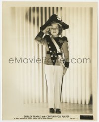 8g827 SHIRLEY TEMPLE 8.25x10.25 still 1938 full-length Fox portrait saluting in soldier uniform!