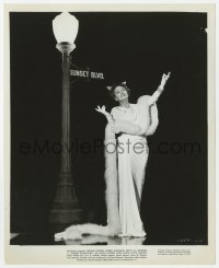 8g876 SUNSET BOULEVARD 8x10 still 1950 publicity portrait of Gloria Swanson emoting by street sign!
