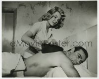 8g911 THUNDERBALL 8.25x10 still 1965 Connery as James Bond gets a rubdown from sexy Molly Peters!