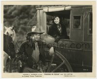 8g927 TROUBLE IN TEXAS 8x10 still 1937 Rita Hayworth in stagecoach smiles at cowboy Tex Ritter!