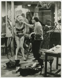 8g961 WHAT'S NEW PUSSYCAT 8x10 still 1965 Woody Allen with near-naked woman & suit of armor!
