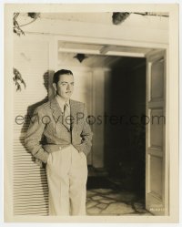 8g971 WILLIAM POWELL 8x10 still 1930s he's standing in doorway with his hands in his pockets!