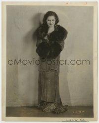 8g975 WINI SHAW deluxe 8x10 radio publicity still 1931 full-length in cool dress & fur on CBS!