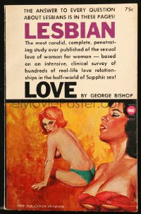 8h295 LESBIAN LOVE paperback book 1964 sexual love of woman for woman based on a clinical survey!