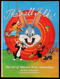 8h267 THAT'S ALL FOLKS hardcover book 1990 The Art of Warner Bros. Animation, Looney Tunes!