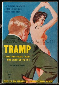 8h312 TRAMP paperback book 1961 she thought the way to a man's heart was through her body, sexy!