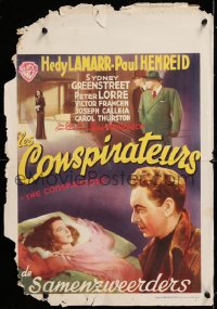 8j486 CONSPIRATORS Belgian 1948 freedom fighter Paul Henreid falls in love with Hedy Lamarr!