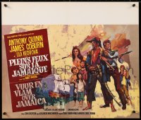 8j506 HIGH WIND IN JAMAICA Belgian 1965 cool art of pirates Anthony Quinn & James Coburn!
