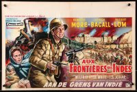 8j533 NORTH WEST FRONTIER Belgian 1960 sexy Lauren Bacall & soldier Kenneth More, Flame Over India!