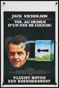 8j536 ONE FLEW OVER THE CUCKOO'S NEST Belgian 1976 great c/u of Jack Nicholson, Forman classic!